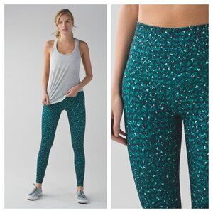 Lululemon Wunder Under Pant (Hi-Rise) Mountain Peaks 8 Black Forage Teal